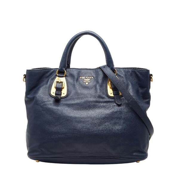Prada Handbags - PRADA Blue Leather Shoulder Bag